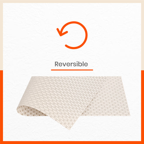 Woven PVC Table Mats / Placemats for Dining Table at Home (Evan - Set of 6)